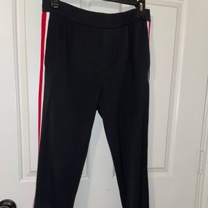 Black pants with side stripes